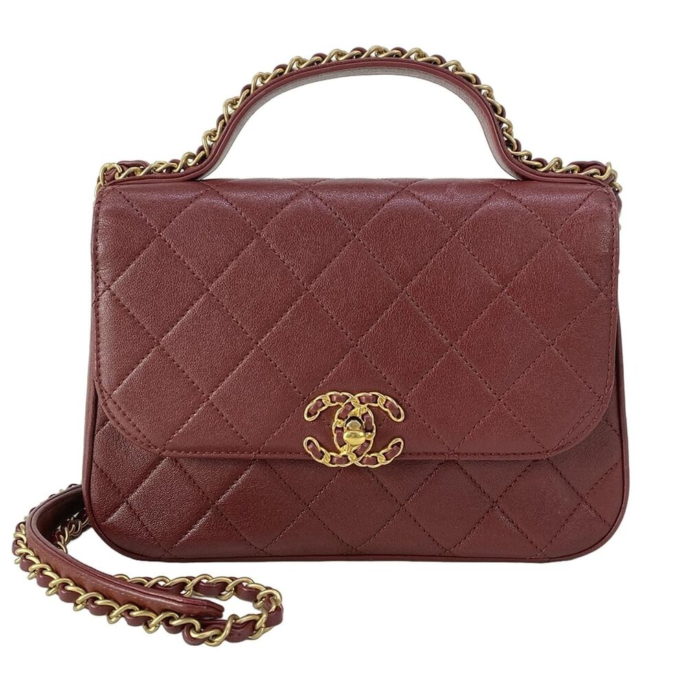 Chanel Matelass Top Handle Flap Bag Shoulder Bag AS0970